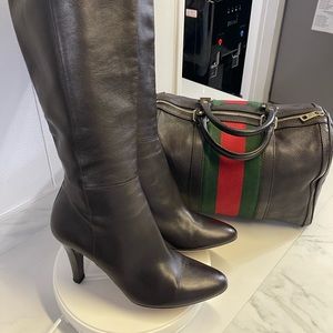 Authentic Gucci dark brown leather boots